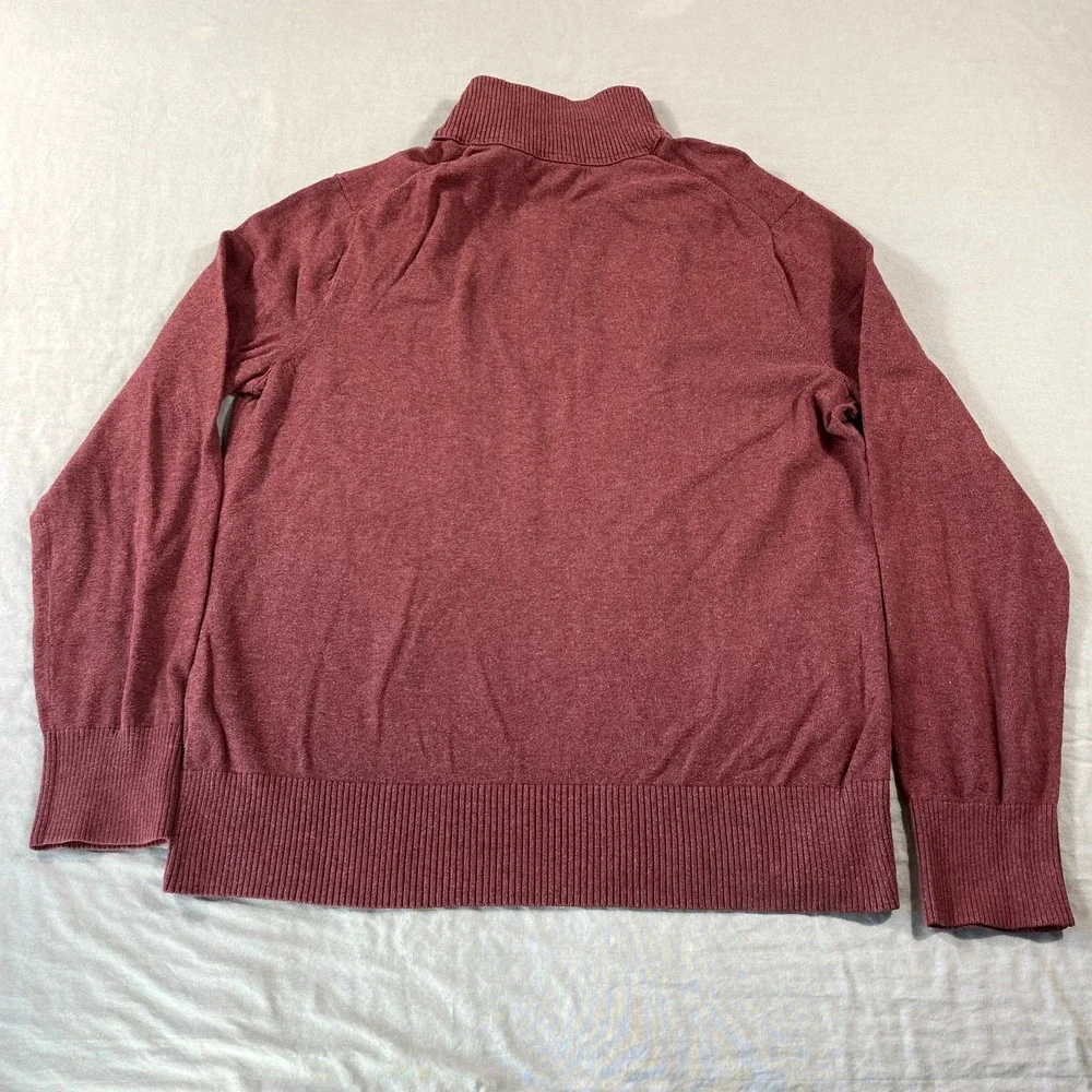 Banana‎ Republic Sweater Mens Medium Red 1/4 Zip Pullover Mock Neck Golf Casual